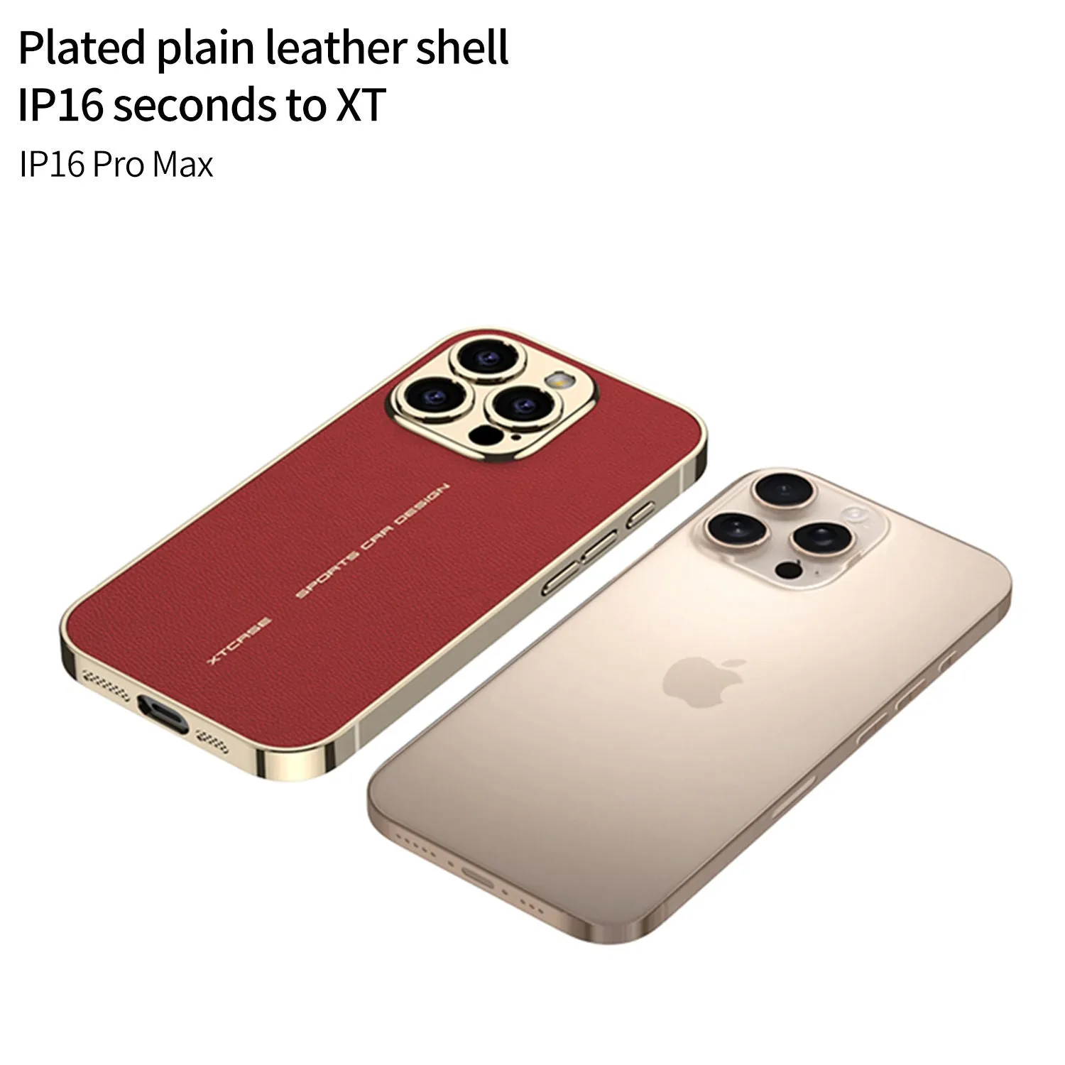 Electroplated Soft Touched PU Leather Case For iPhone