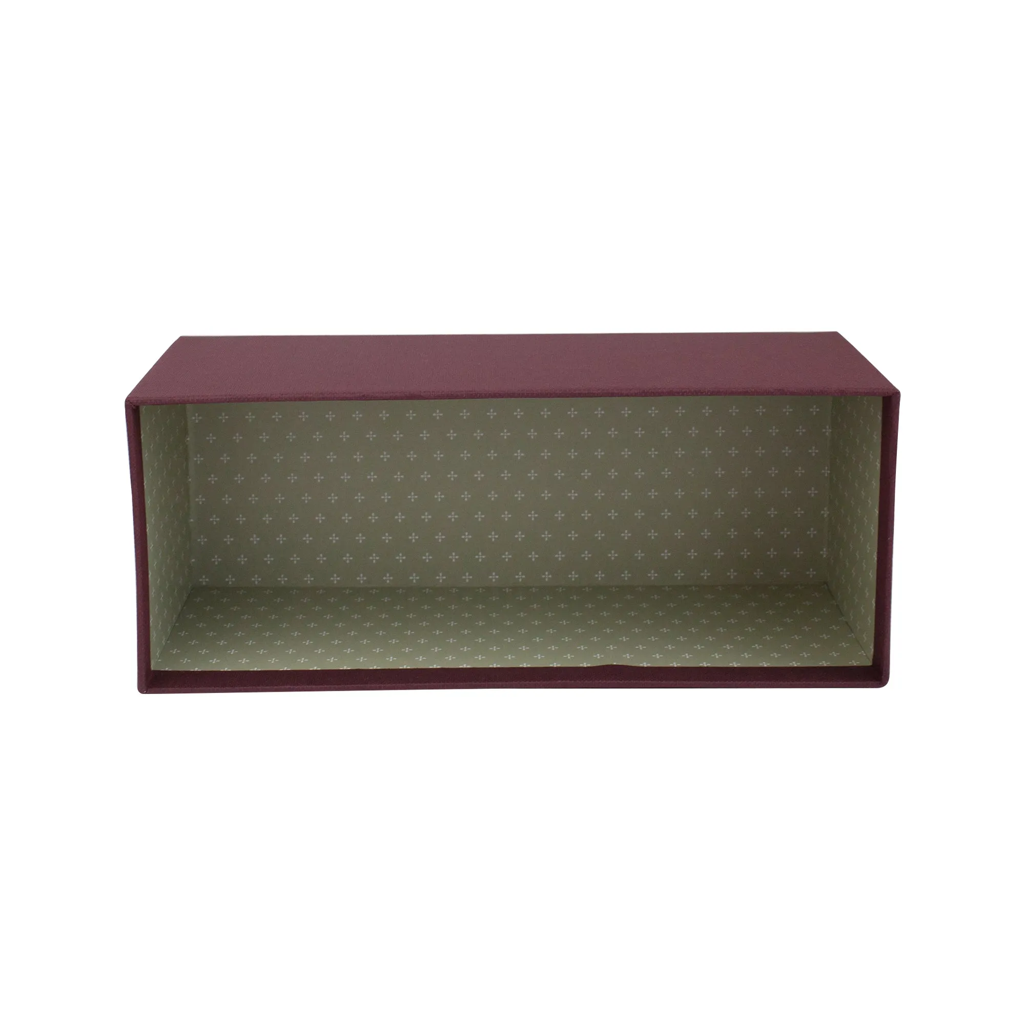 Elegant Burgundy Striped Gift Box - Single