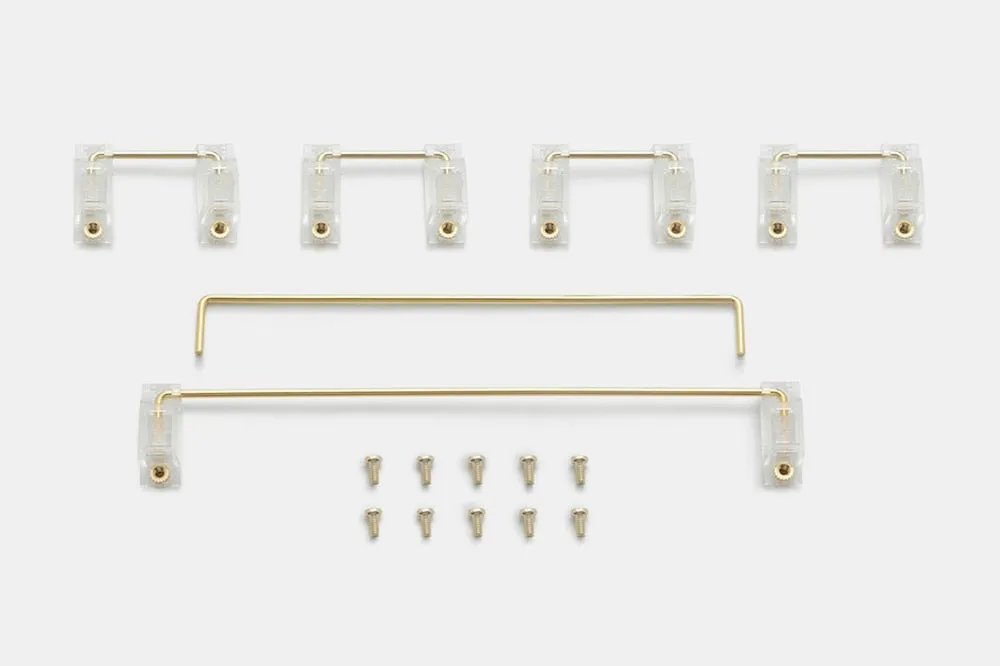 Everglide V2 Transparent Gold Plated Pcb screw in Stabilizer for Custom Mechanical Keyboard gh60 xd64 xd84 6.25x 2x xd96 xd87