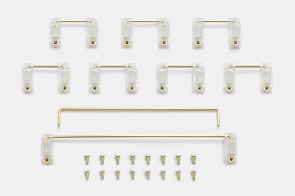 Everglide V2 Transparent Gold Plated Pcb screw in Stabilizer for Custom Mechanical Keyboard gh60 xd64 xd84 6.25x 2x xd96 xd87