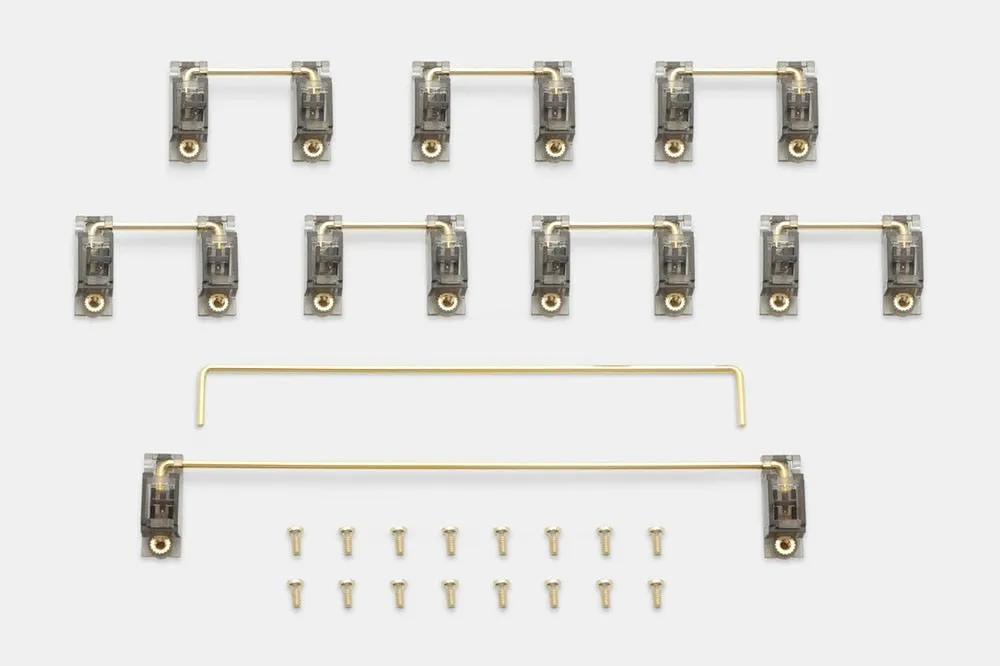 Everglide V2 Transparent Gold Plated Pcb screw in Stabilizer for Custom Mechanical Keyboard gh60 xd64 xd84 6.25x 2x xd96 xd87