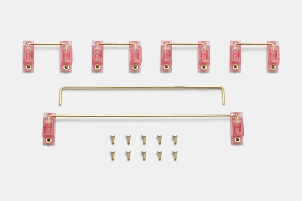 Everglide V2 Transparent Gold Plated Pcb screw in Stabilizer for Custom Mechanical Keyboard gh60 xd64 xd84 6.25x 2x xd96 xd87