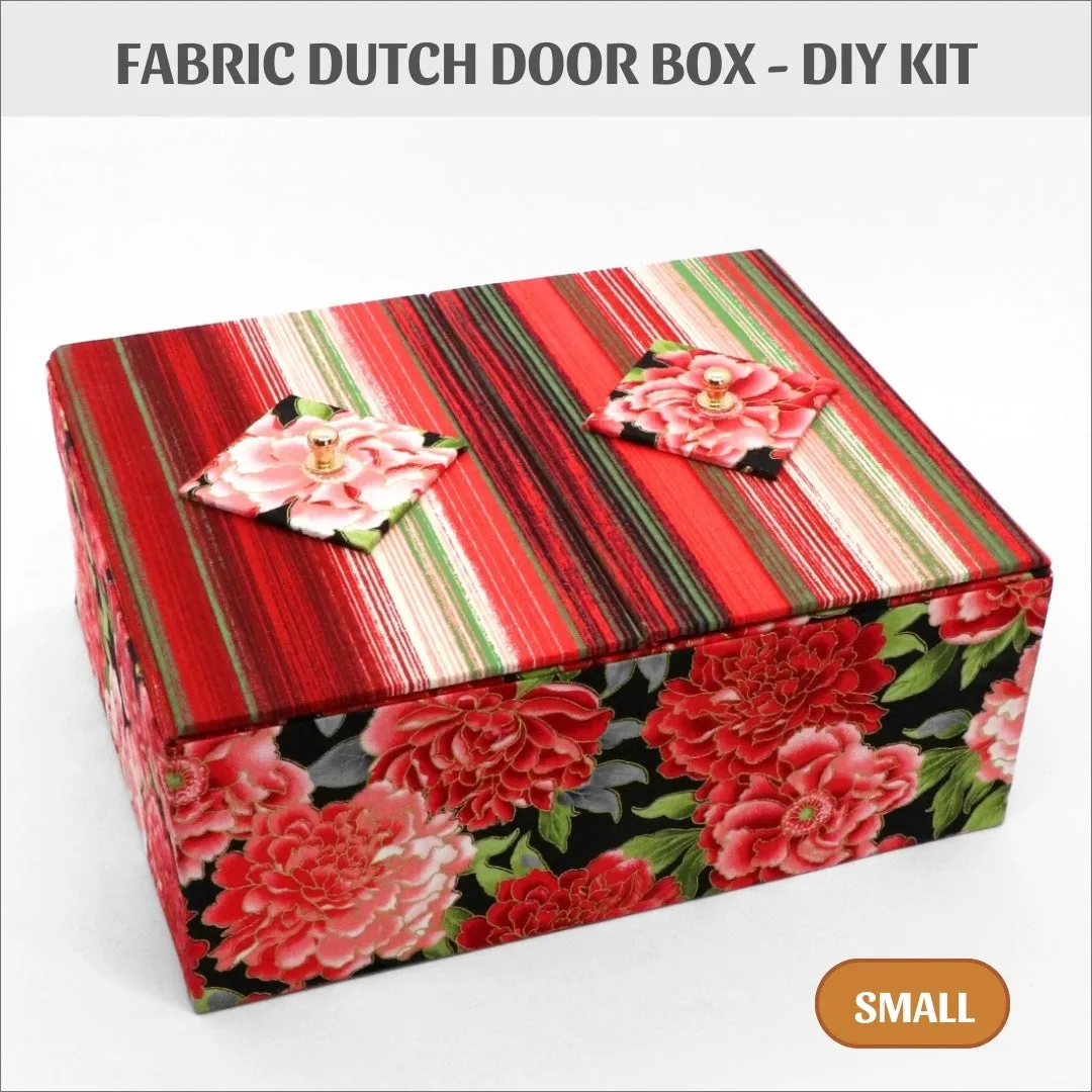 Fabric Dutch Door box DIY kit small,  cartonnage kit 203