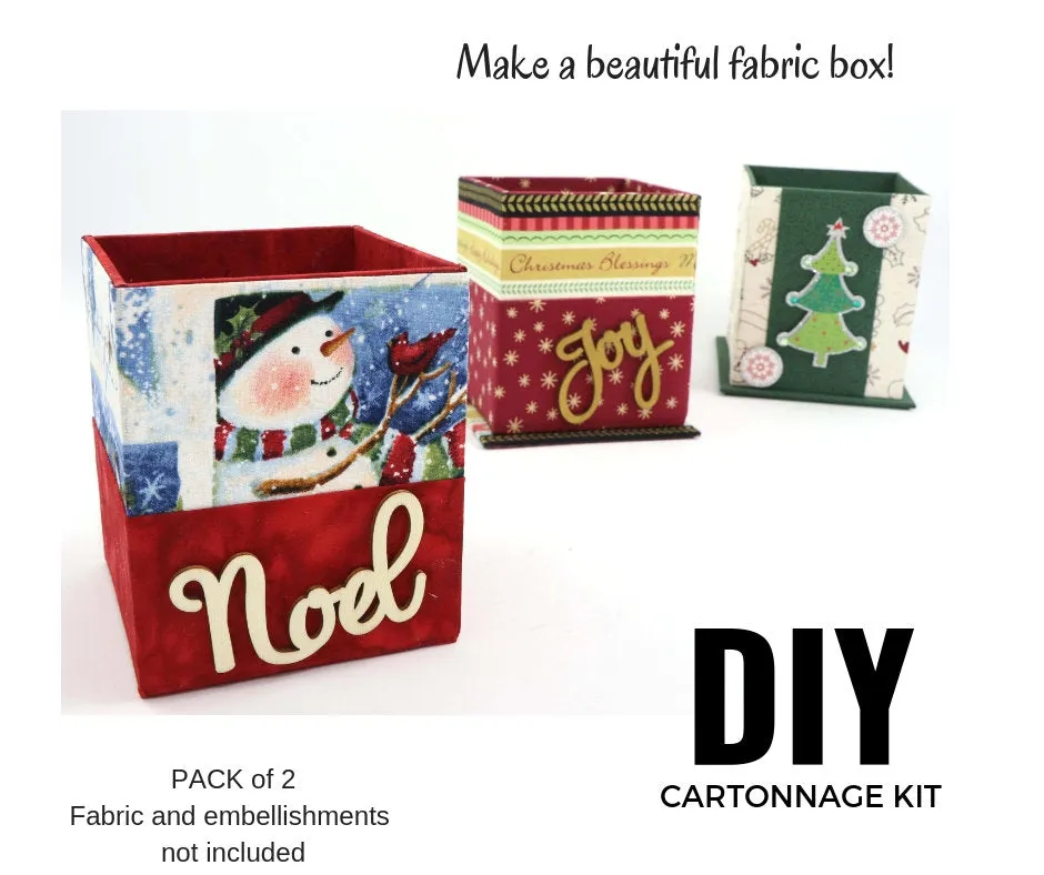 Fabric single box DIY kit, cartonnage kit 104, pack of 2, FREE online instructions