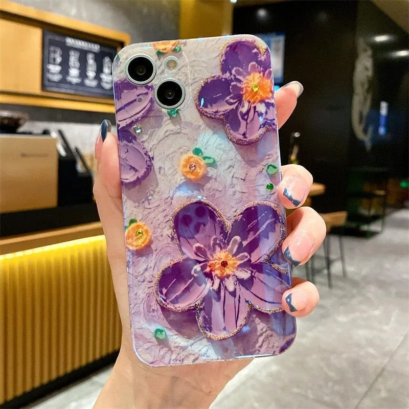 Floral Design Silicone Phone Case