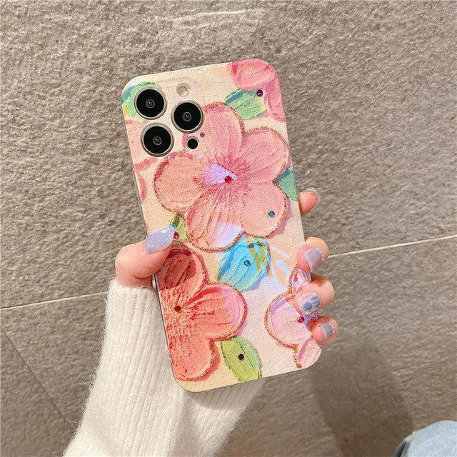 Floral Design Silicone Phone Case