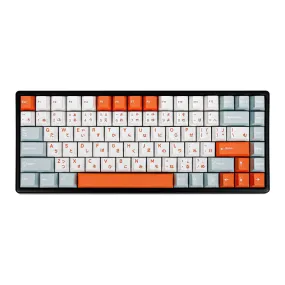 GJ Salmon Keycap Set PBT Doubleshot Keycap Cherry Profile for Mechanical Keyboard Laser Hirigana Cryillic Hangual Alice