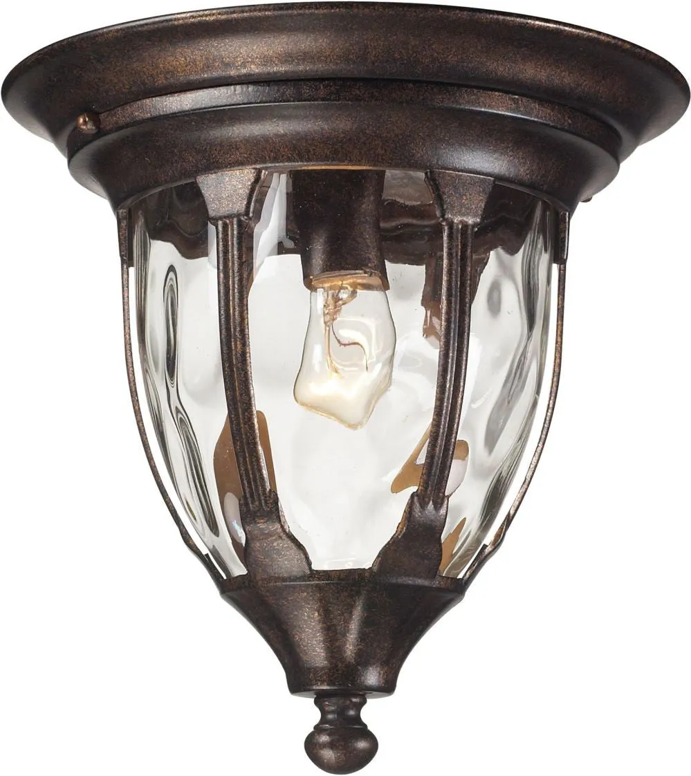 Glendale 1 Light Outdoor Flushmount In Regal Bronze