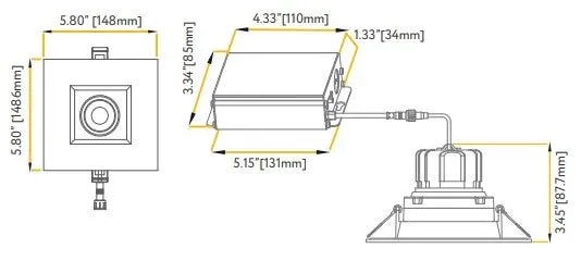 Goodlite G-48440 3.5″ 14W LED Gimbal Selectable CCT Black