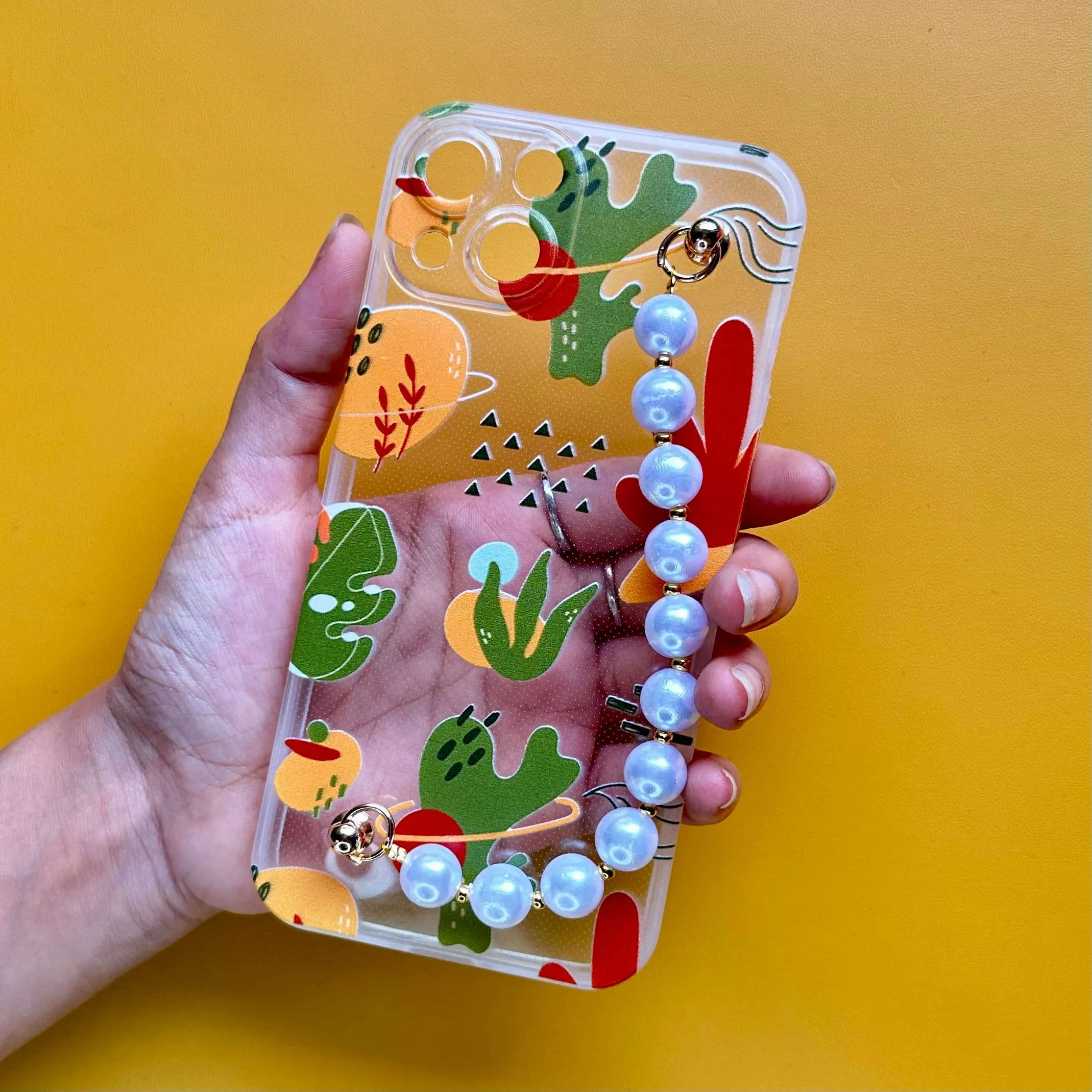 Green Grove Transparent Pearl Phone Cover