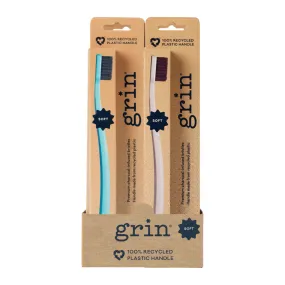 Grin 8 Pack - Twin Pack Soft Biodegradable Toothbrush