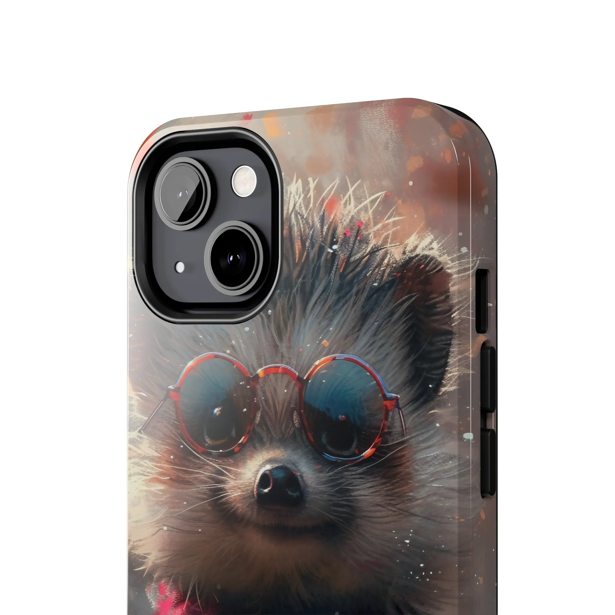 Hedgehog with Glasses and Scarf Design Phone Case- Lightweight, Impact Resistant Cover for iPhone 6, 6s, 12, 13, 14, 15