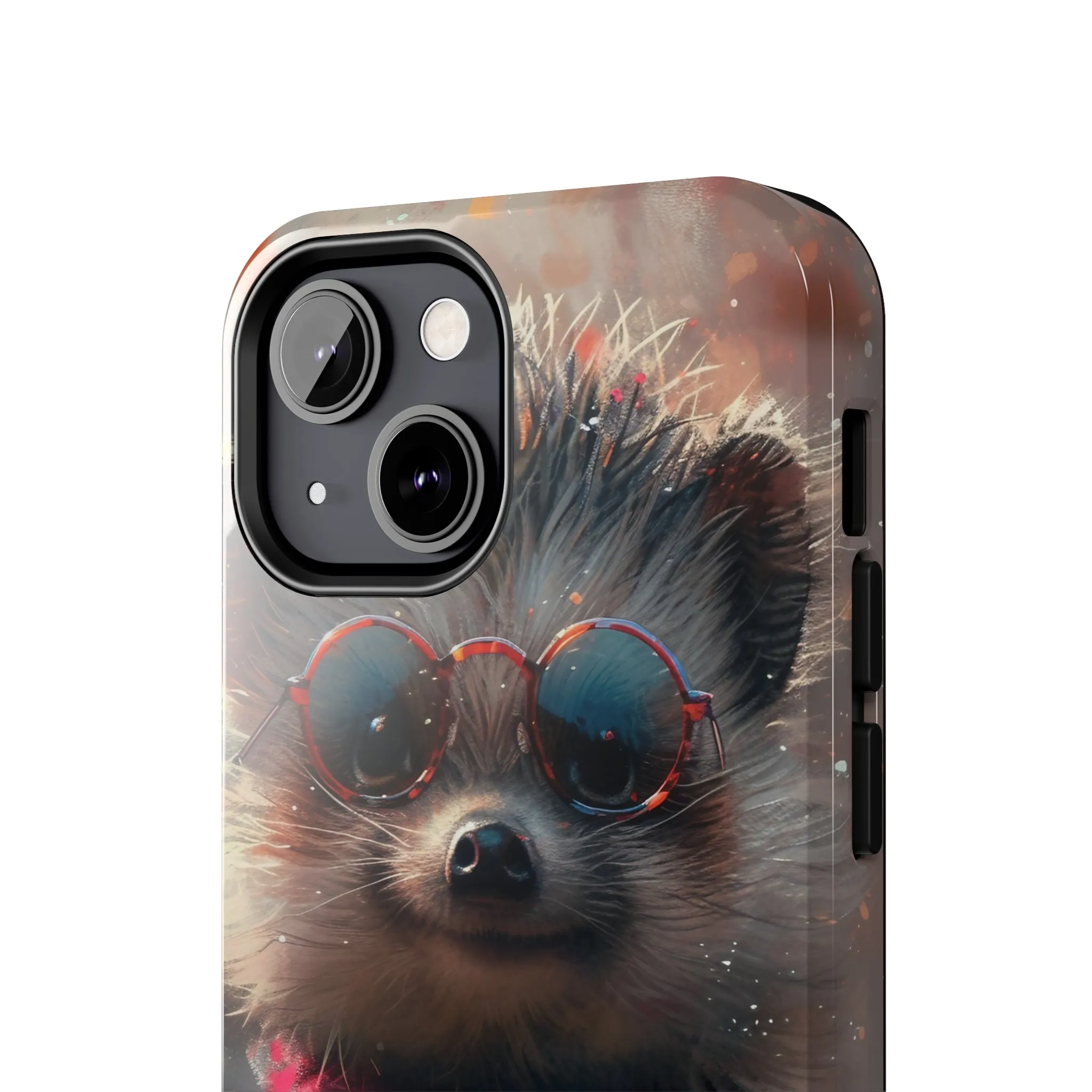 Hedgehog with Glasses and Scarf Design Phone Case- Lightweight, Impact Resistant Cover for iPhone 6, 6s, 12, 13, 14, 15