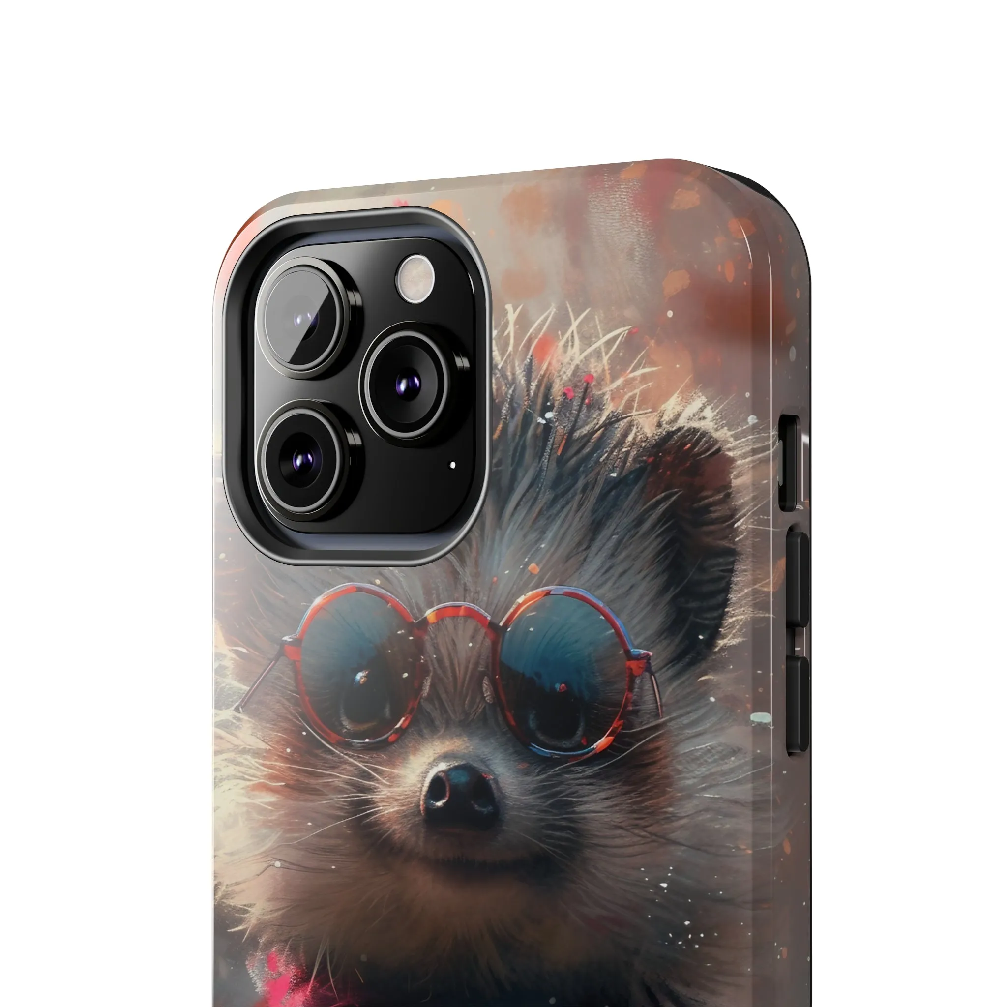 Hedgehog with Glasses and Scarf Design Phone Case- Lightweight, Impact Resistant Cover for iPhone 6, 6s, 12, 13, 14, 15