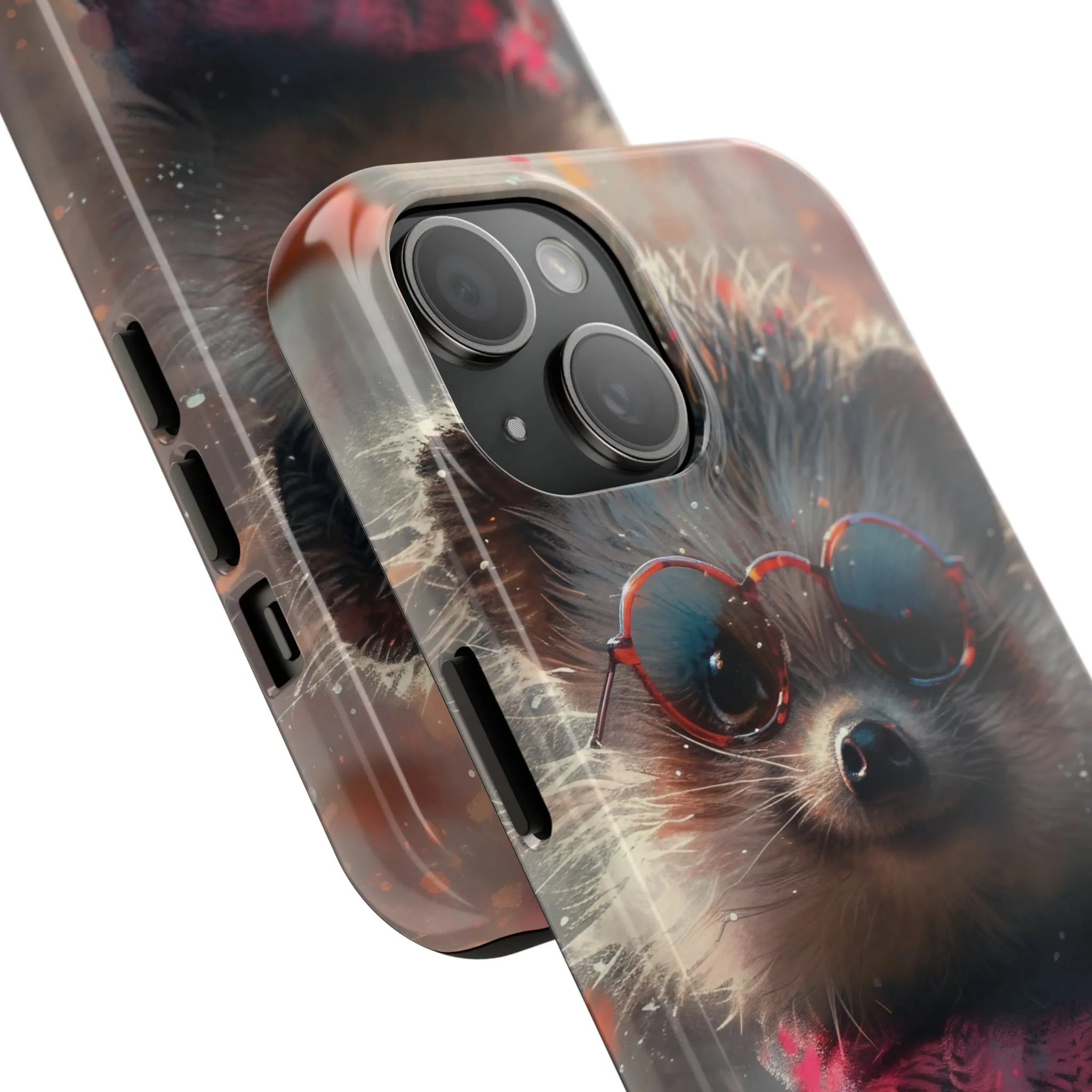 Hedgehog with Glasses and Scarf Design Phone Case- Lightweight, Impact Resistant Cover for iPhone 6, 6s, 12, 13, 14, 15