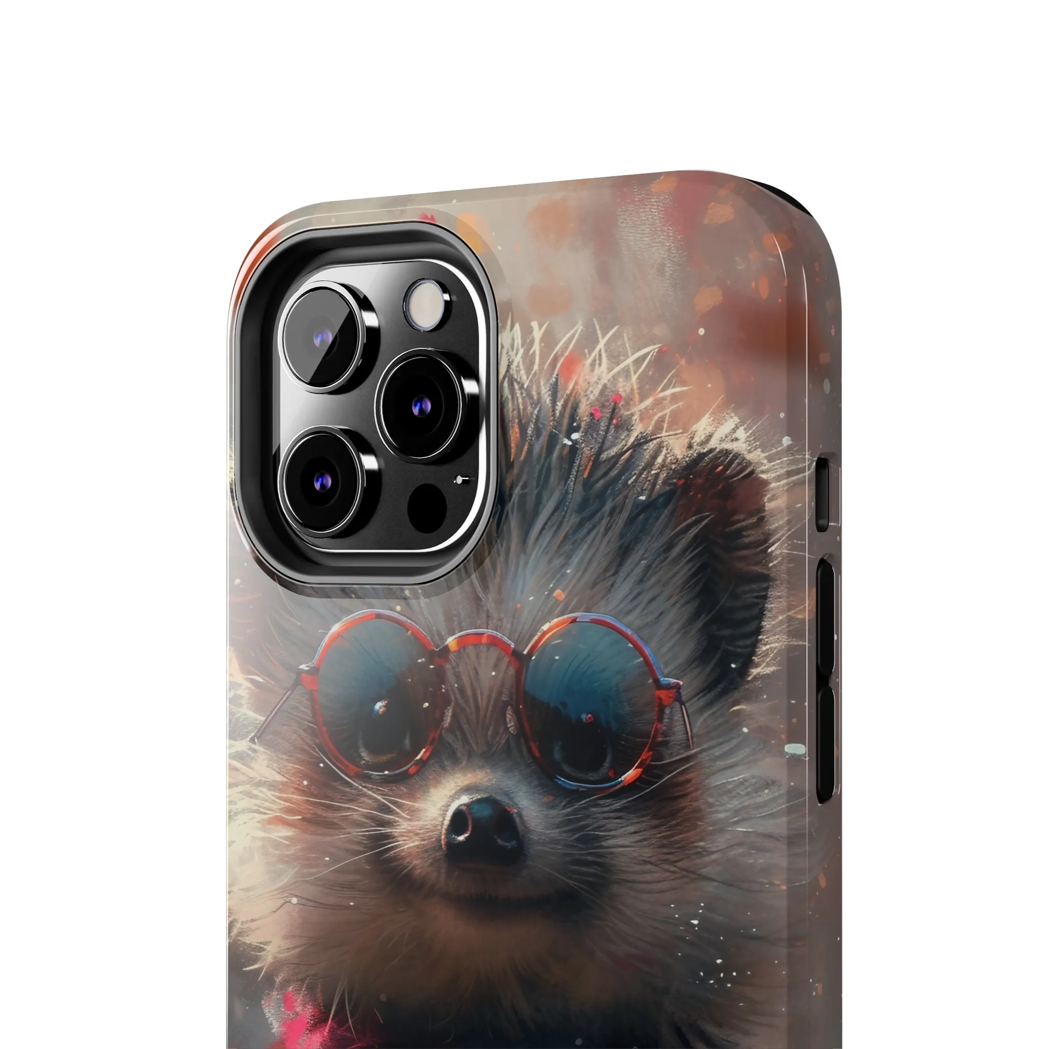 Hedgehog with Glasses and Scarf Design Phone Case- Lightweight, Impact Resistant Cover for iPhone 6, 6s, 12, 13, 14, 15