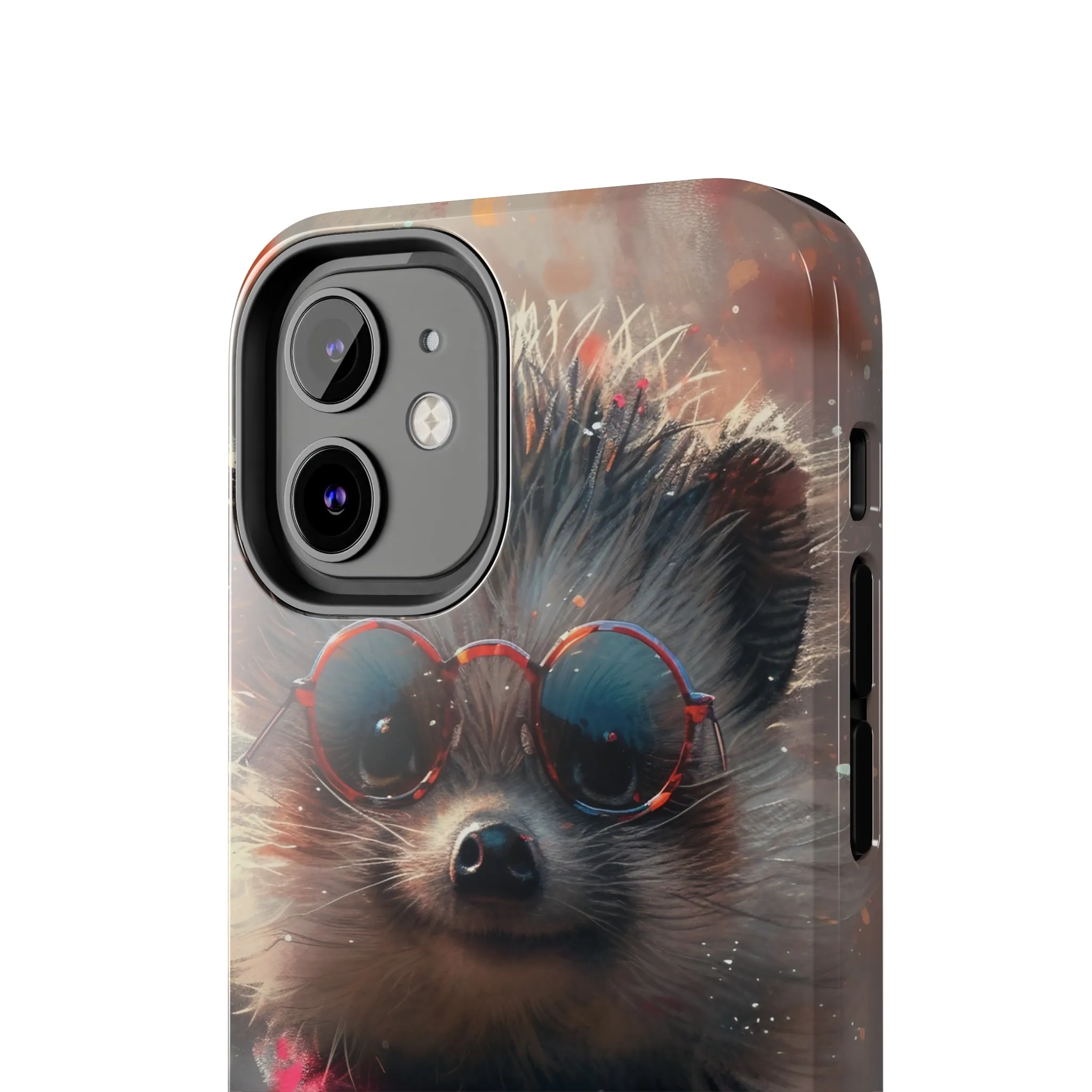 Hedgehog with Glasses and Scarf Design Phone Case- Lightweight, Impact Resistant Cover for iPhone 6, 6s, 12, 13, 14, 15