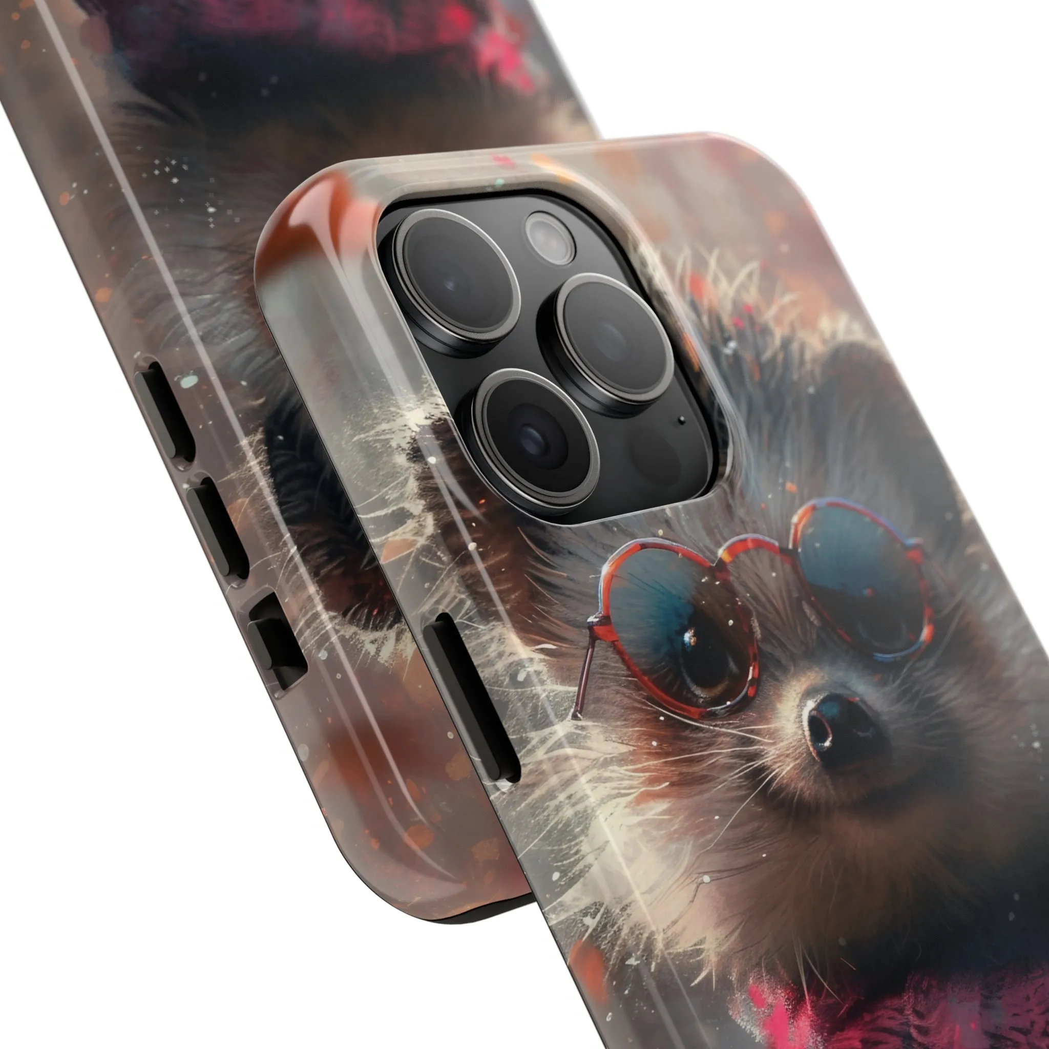 Hedgehog with Glasses and Scarf Design Phone Case- Lightweight, Impact Resistant Cover for iPhone 6, 6s, 12, 13, 14, 15