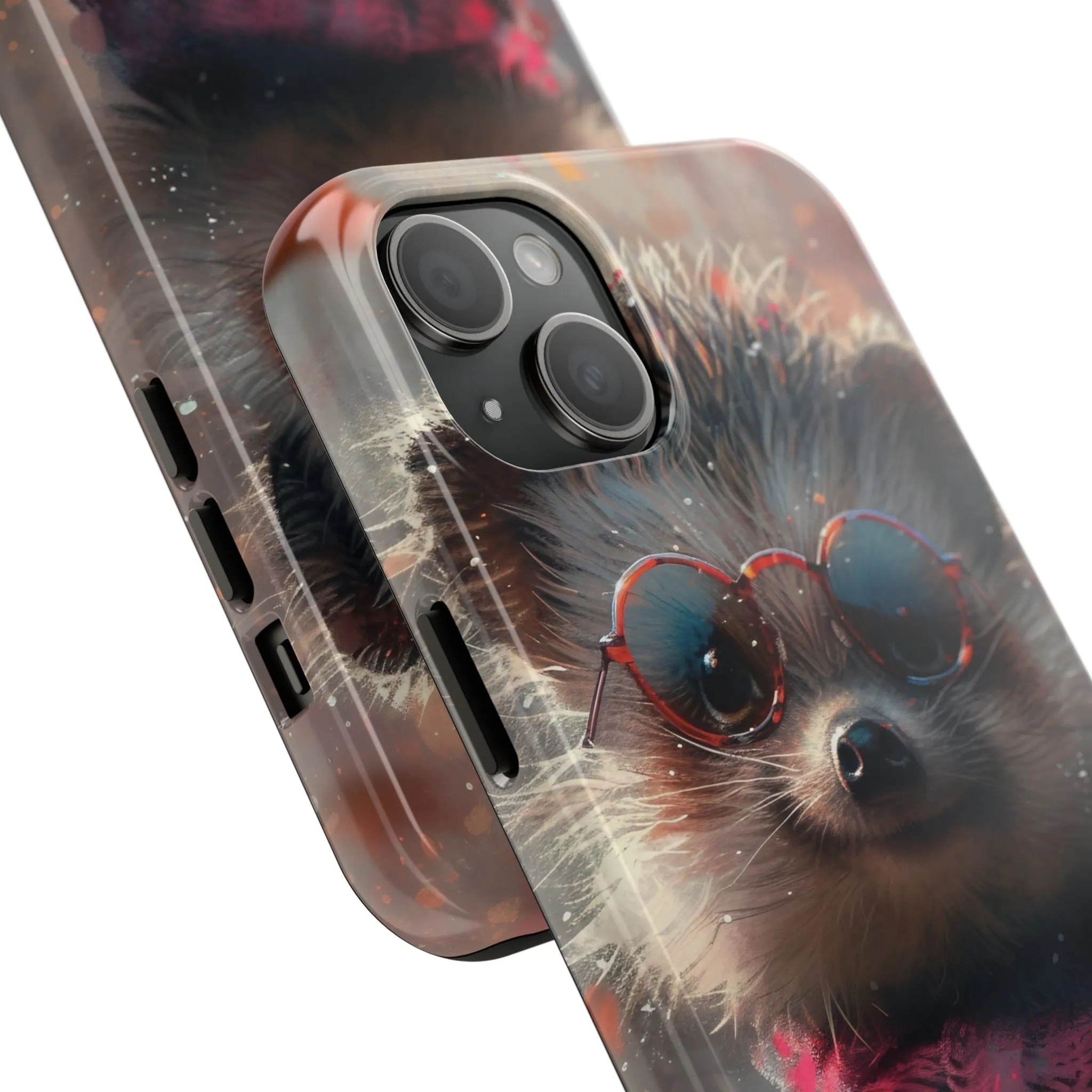 Hedgehog with Glasses and Scarf Design Phone Case- Lightweight, Impact Resistant Cover for iPhone 6, 6s, 12, 13, 14, 15