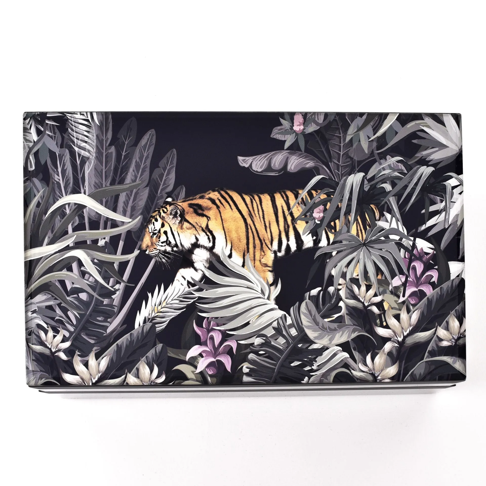 HESTIA VINTAGE TIGER PRINT JEWELLERY BOX 21 X 13 X 8.5 CM