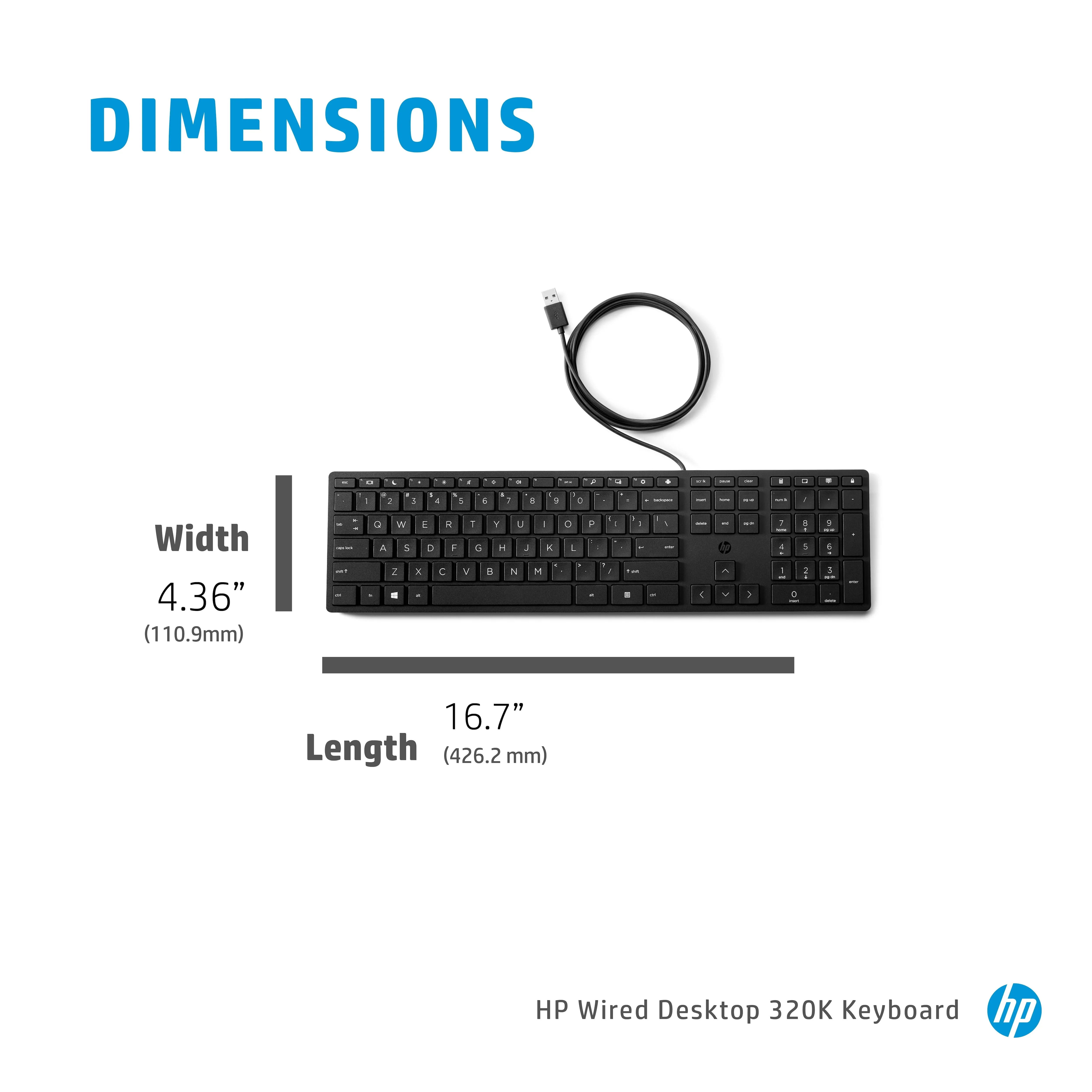 Hp Desktop 320K - Keyboard - Usb - Qwerty - English - For Hp 34, Elite Mobile Thin Client Mt645 G7, Pro Mobile Thin Clie