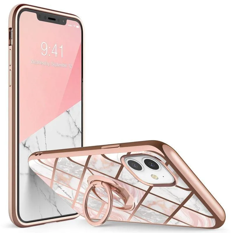 I-BLASON For iphone 11 Case Cosmo Snap Slim Marble Cover with Built-in Rotatable Ring Holder Kickstand Support Car Mount