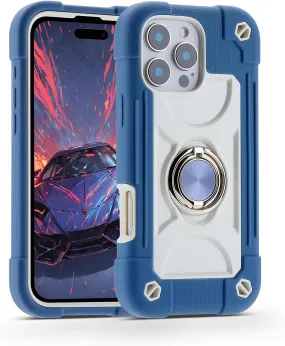 iPhone 16 Case 6.1 Inch Ring Stand Military Grade Drop Protection Full Body Rugged Heavy Duty Case Cover