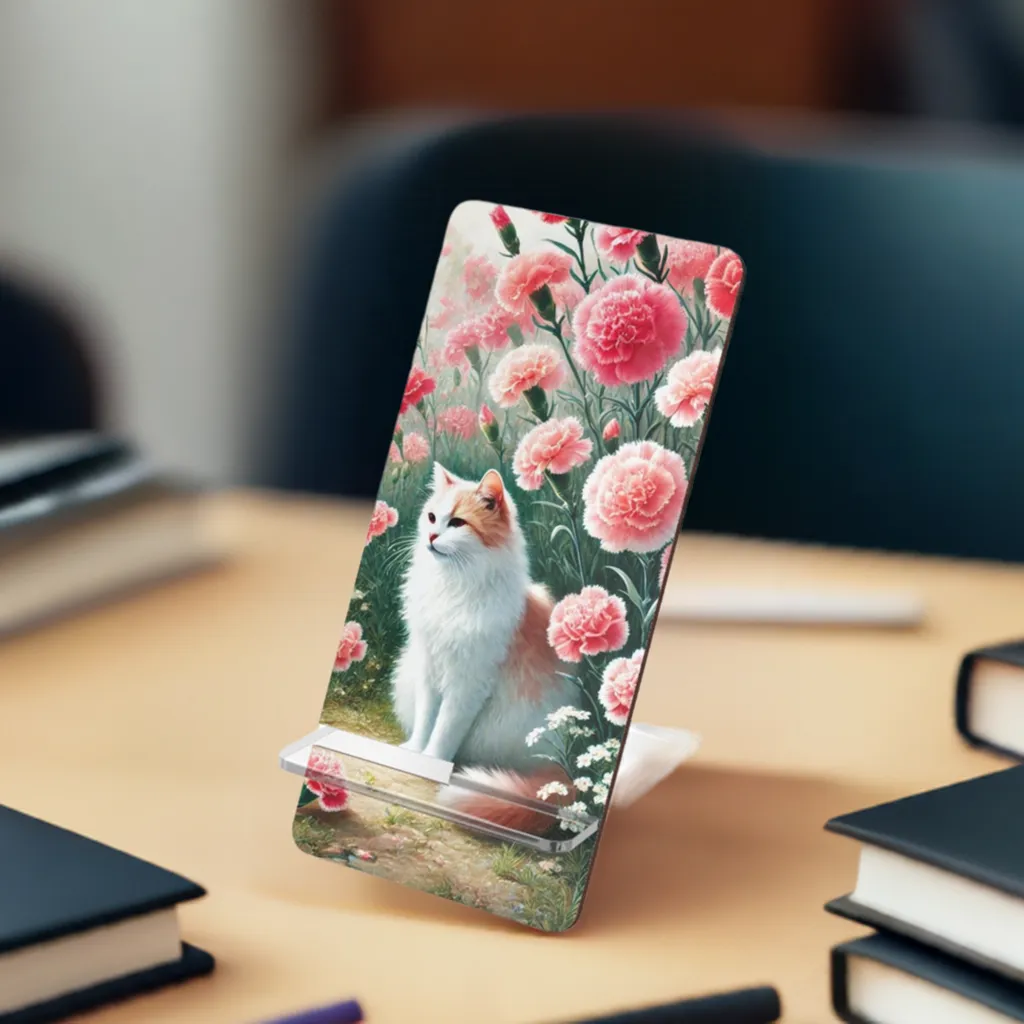 January Birth Flower - Cat Lover - Mobile Display Stand for Smartphones