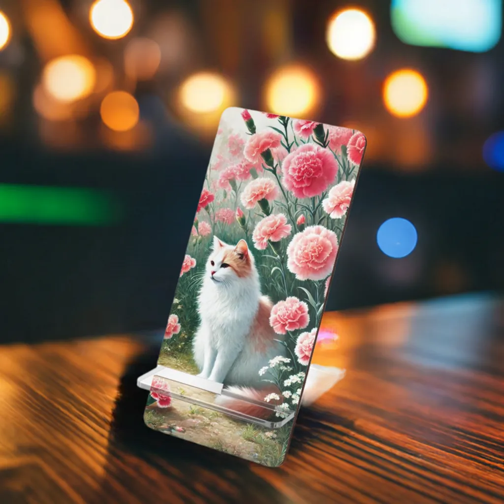 January Birth Flower - Cat Lover - Mobile Display Stand for Smartphones