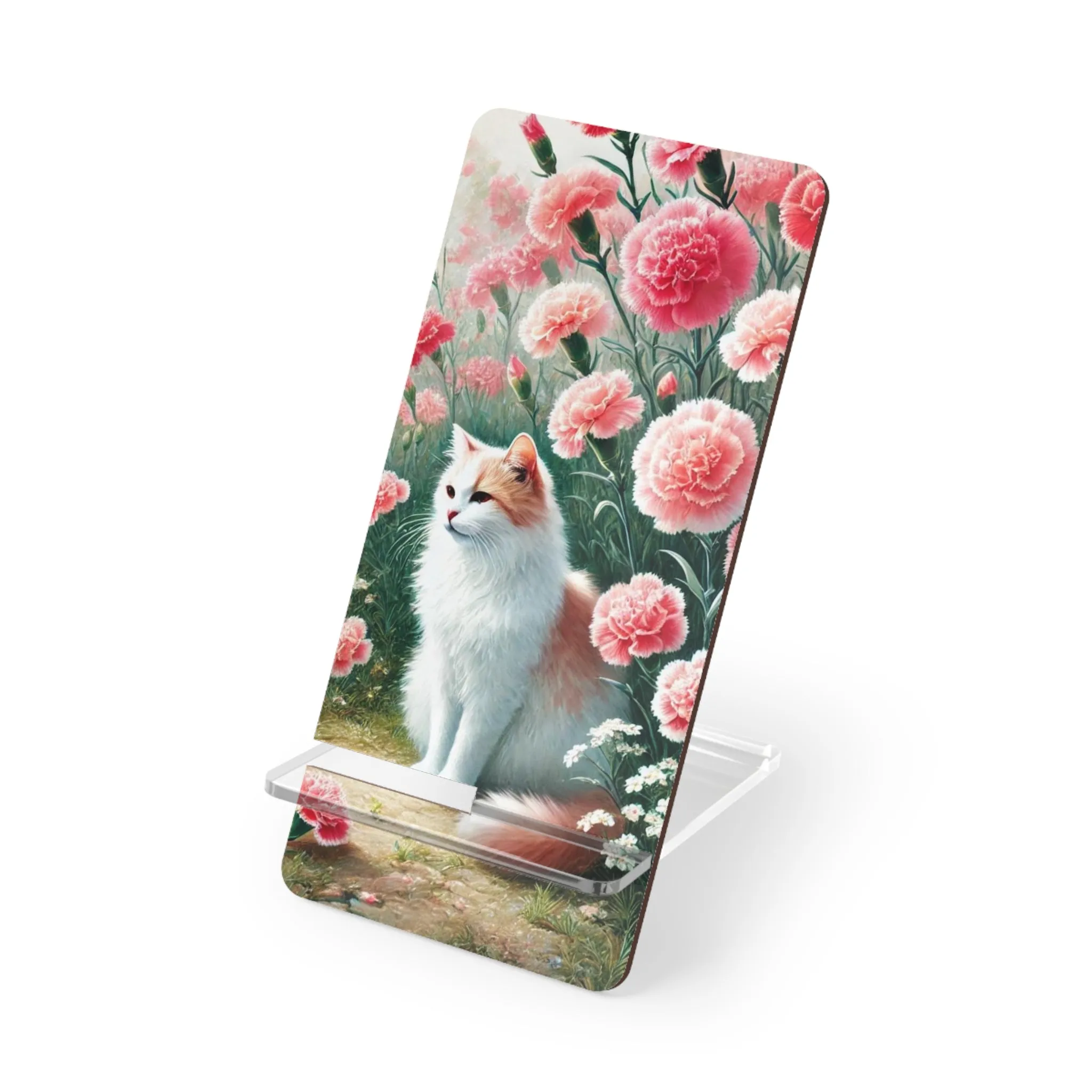 January Birth Flower - Cat Lover - Mobile Display Stand for Smartphones