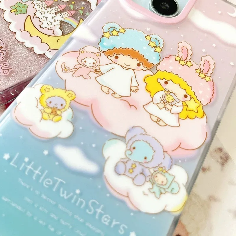 Japanese Cartoon Sanrio Little Twin Star | Cloud Party & Glitter Unicorn - iPhone Case 13 14 15 Pro Promax