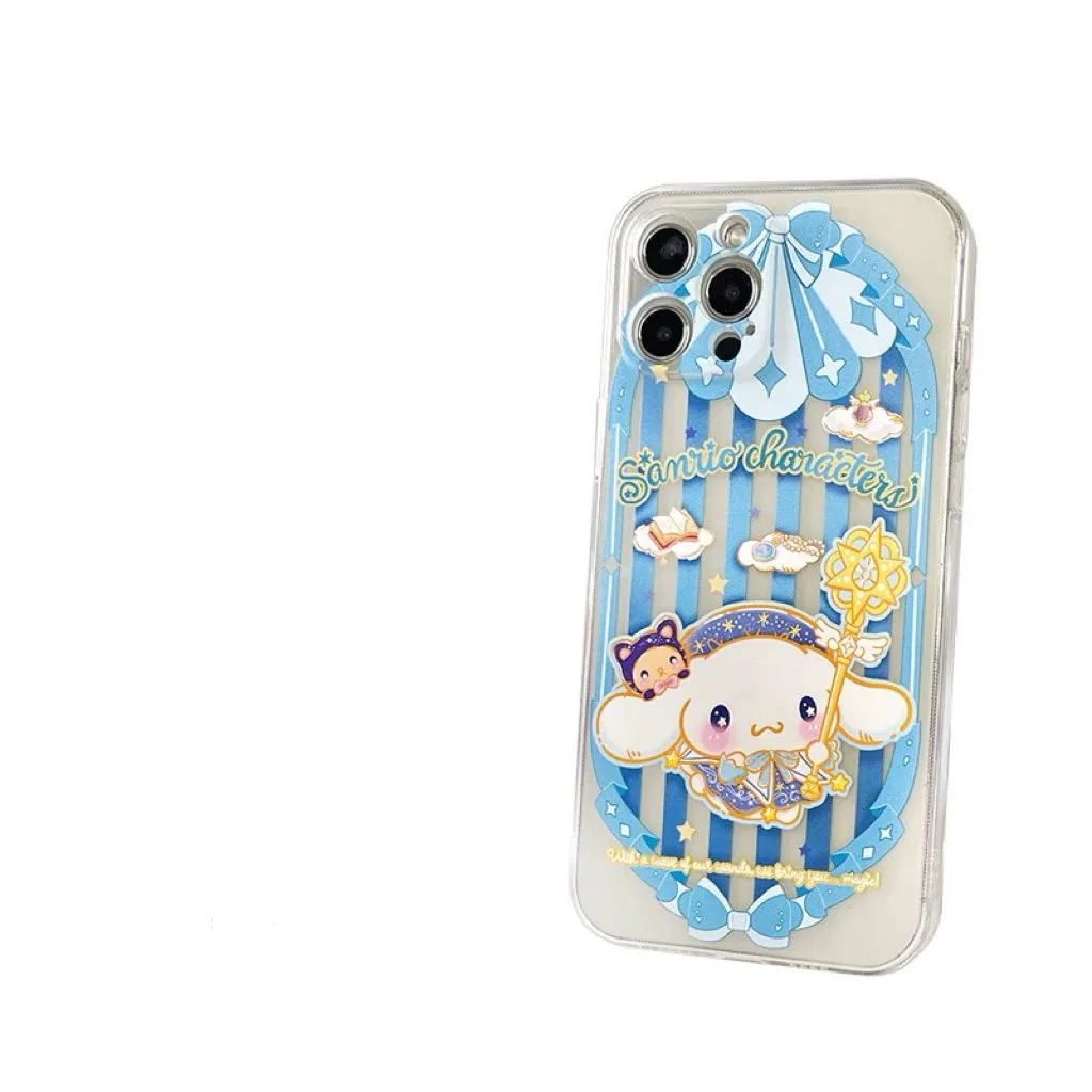 Japanese Cartoon Sanrio Magic School | Cinnamoroll Wizard Laser Colour Clear - iPhone Case 11 12 13 14 15 16 Pro Promax