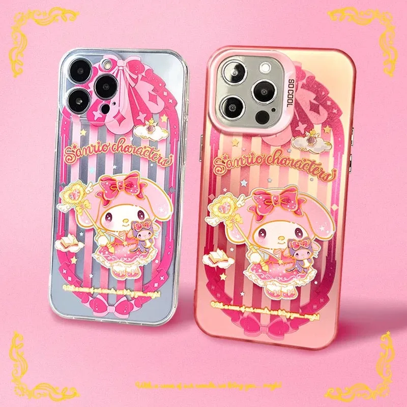 Japanese Cartoon Sanrio Magic School | My Melody Witch Laser Colour Clear - iPhone Case 11 12 13 14 15 16 Pro Promax