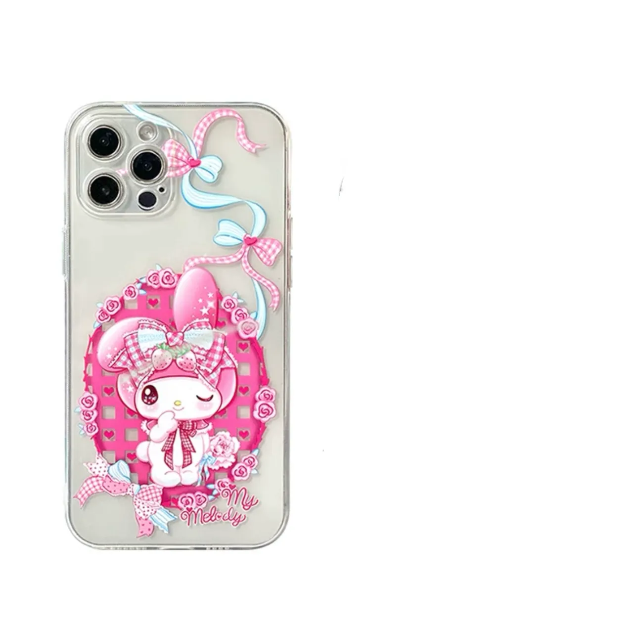 Japanese Cartoon Sanrio Sweet Angel | My Melody Laser Colour Clear - iPhone Case 11 12 13 14 15 16 Pro Promax