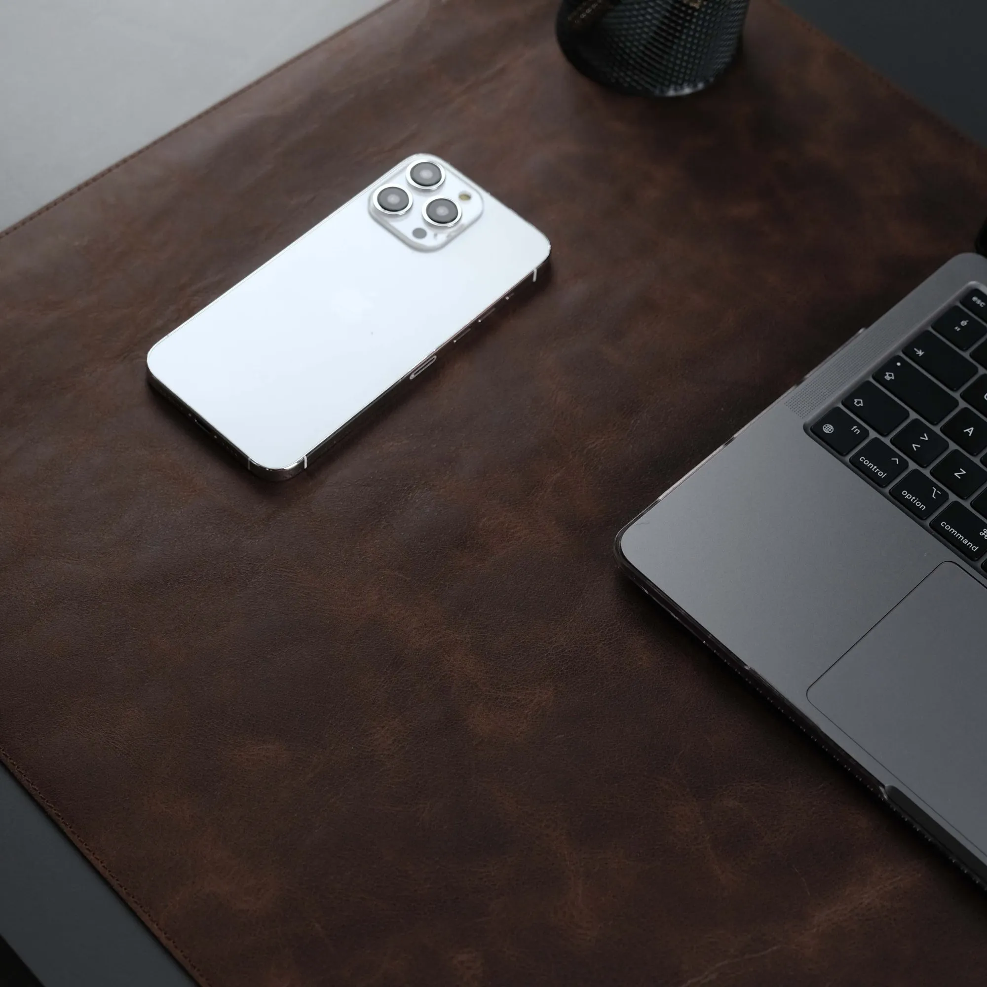 Jersey Dark Brown Leather Desk Pad for Office and Home