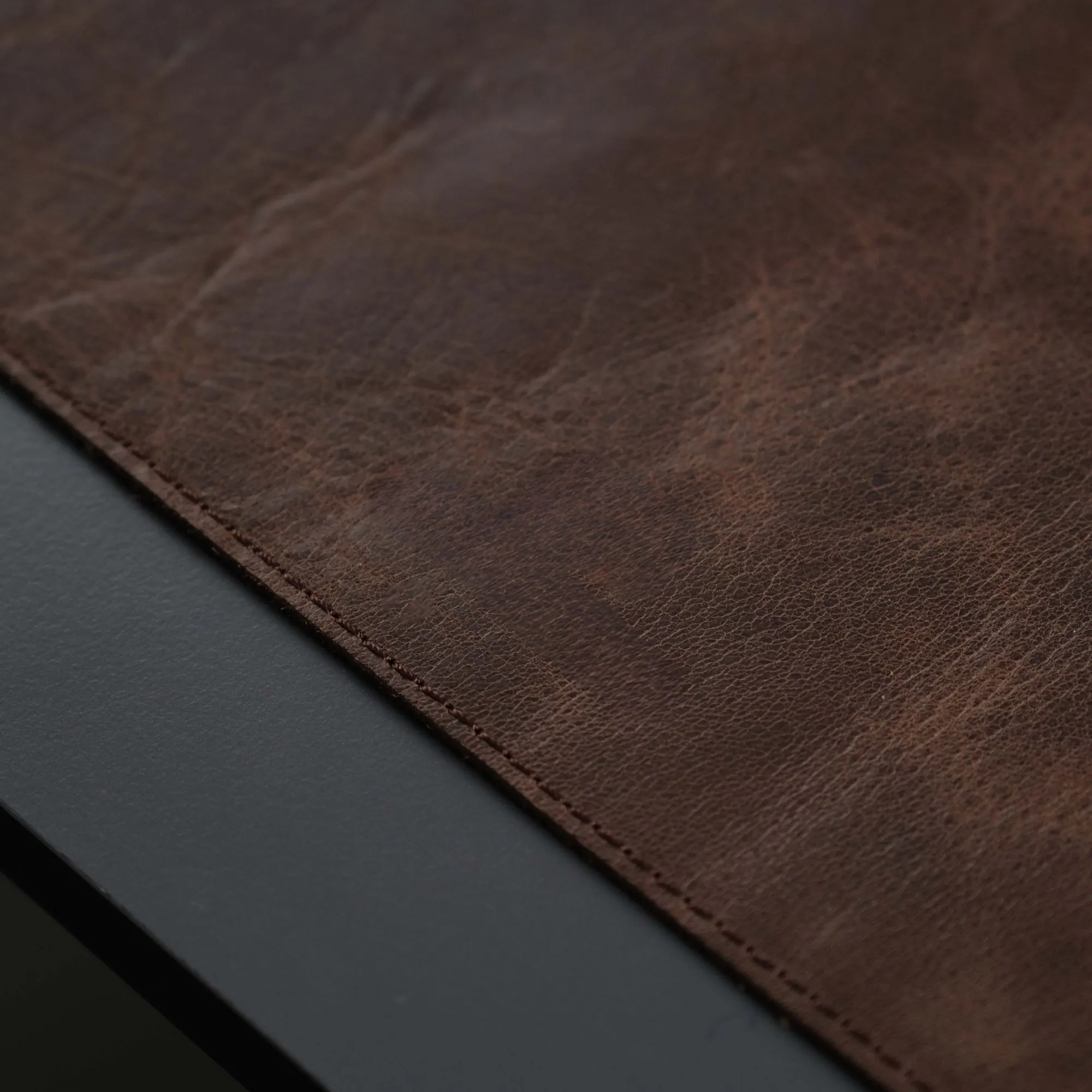 Jersey Dark Brown Leather Desk Pad for Office and Home