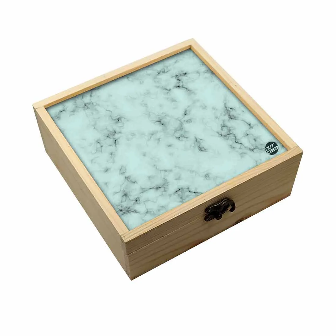 Jewellery Box Makepup Organizer -  Green Color Designer Marble Pastle