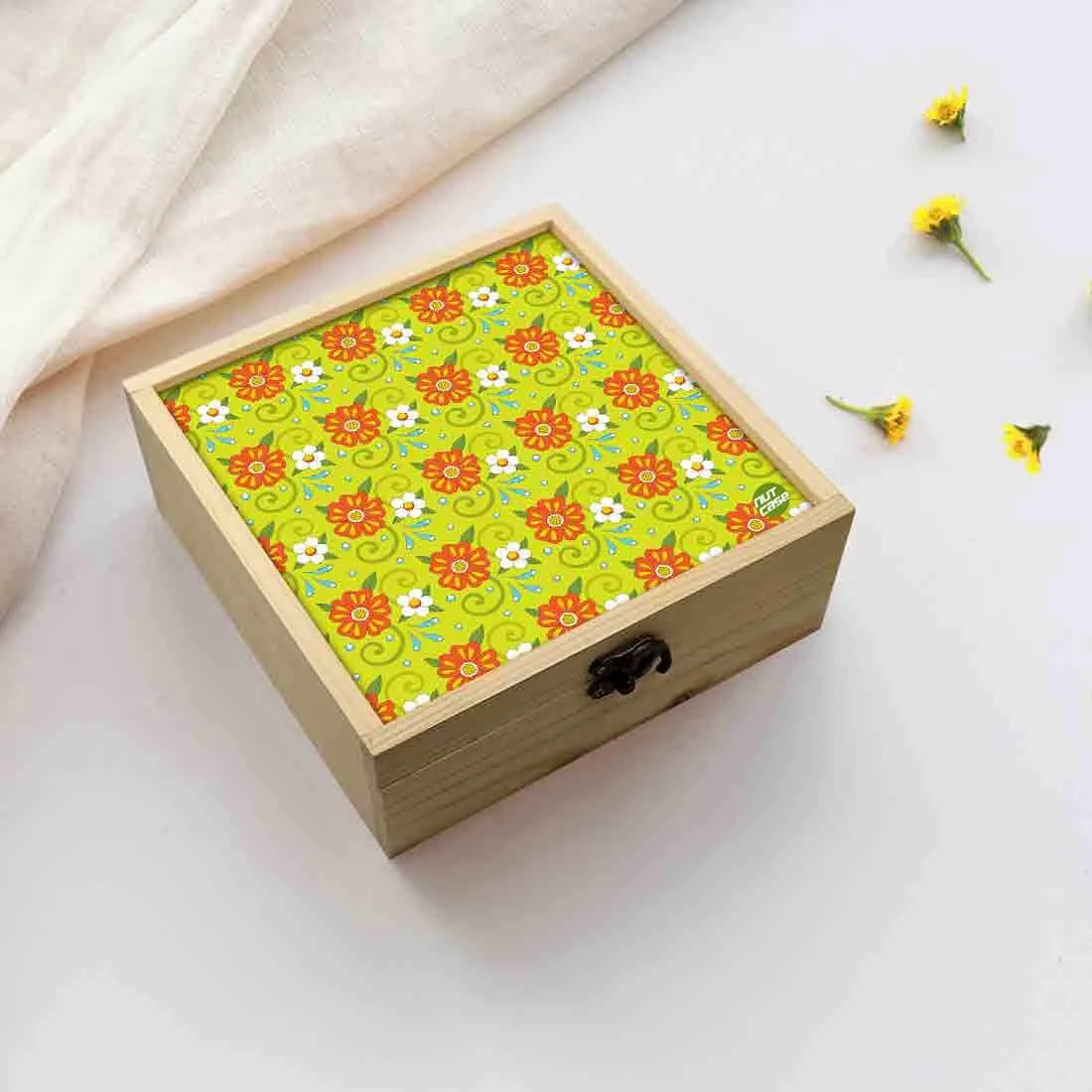 Jewellery Box Wooden Jewelry Organizer -  Floral Summer Collection