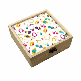 Jewellery Box Wooden Jewelry Organizer -  Golden Ring Necklace