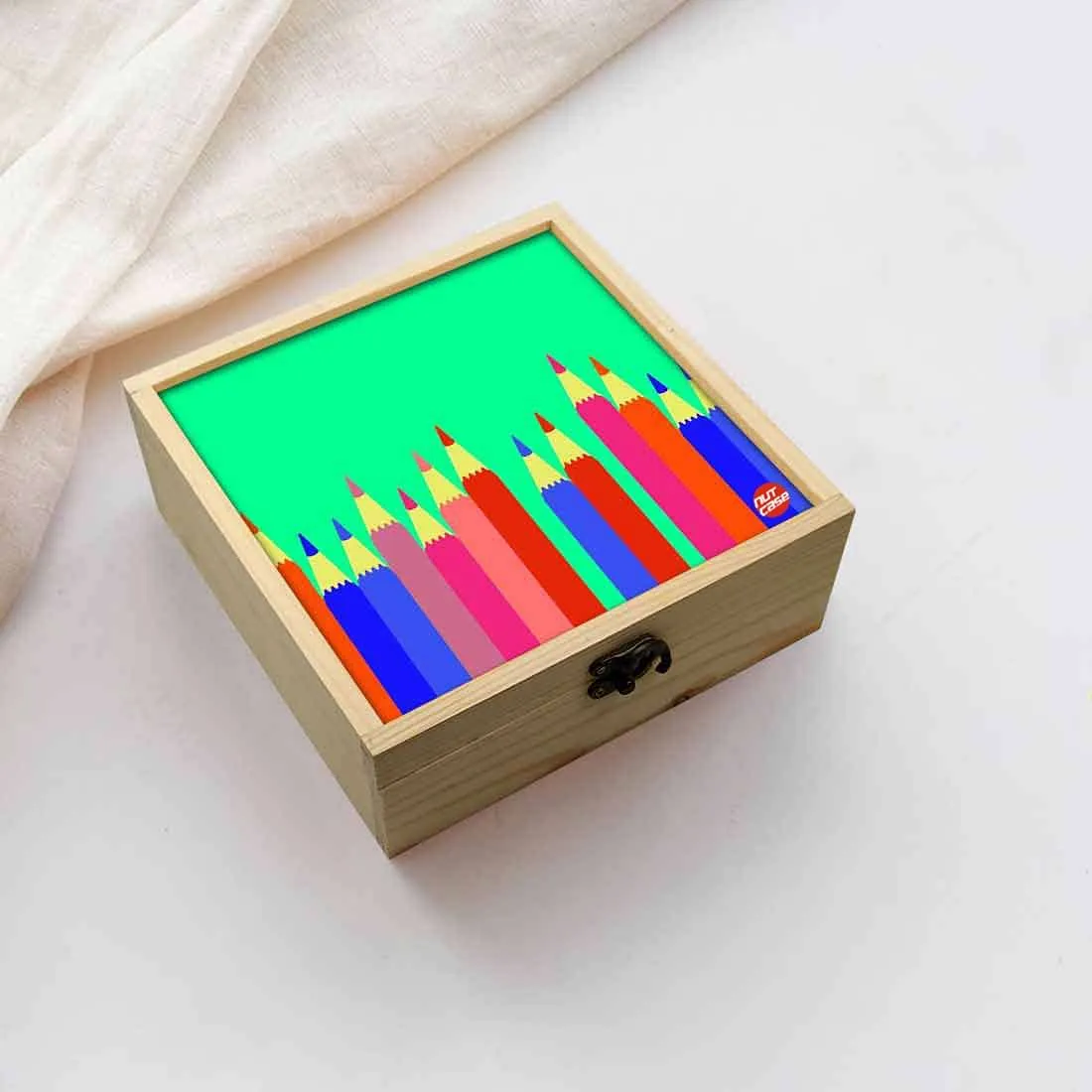 Jewellery Box Wooden Jewelry Organizer -  Pencil Design