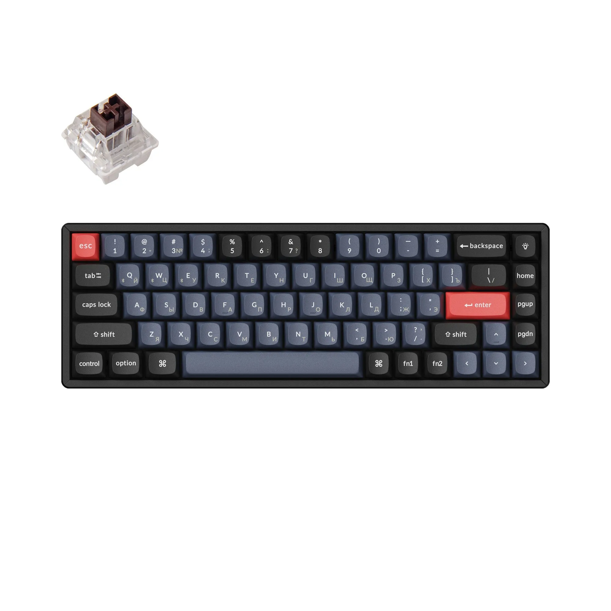 Keychron K6 Pro QMK/VIA Wireless Custom Mechanical Keyboard Russian Layout