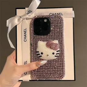 Kitty Pink Rhinestone Phone Case KI546