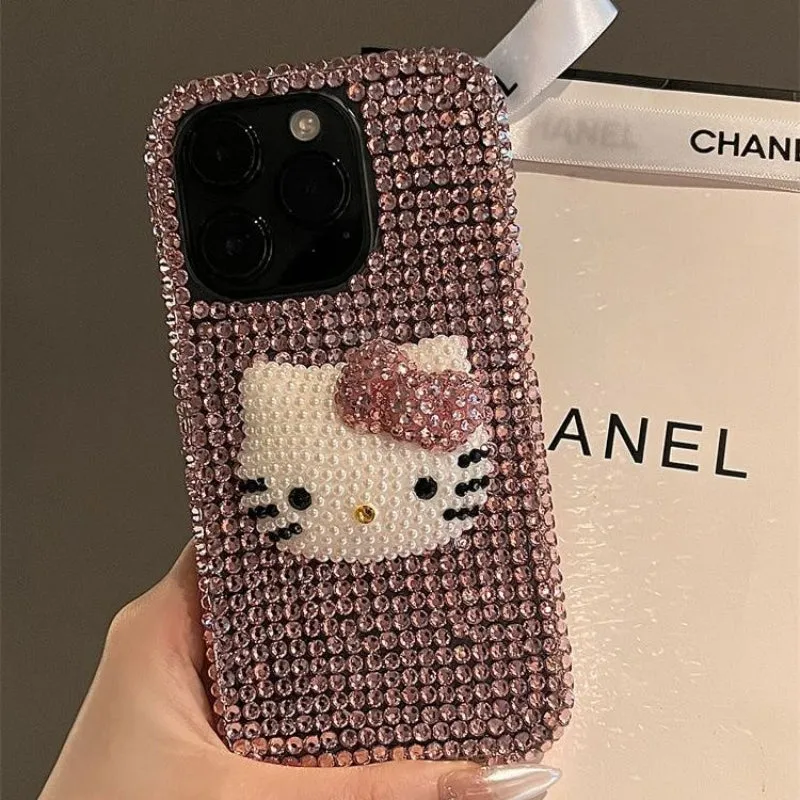 Kitty Pink Rhinestone Phone Case KI546