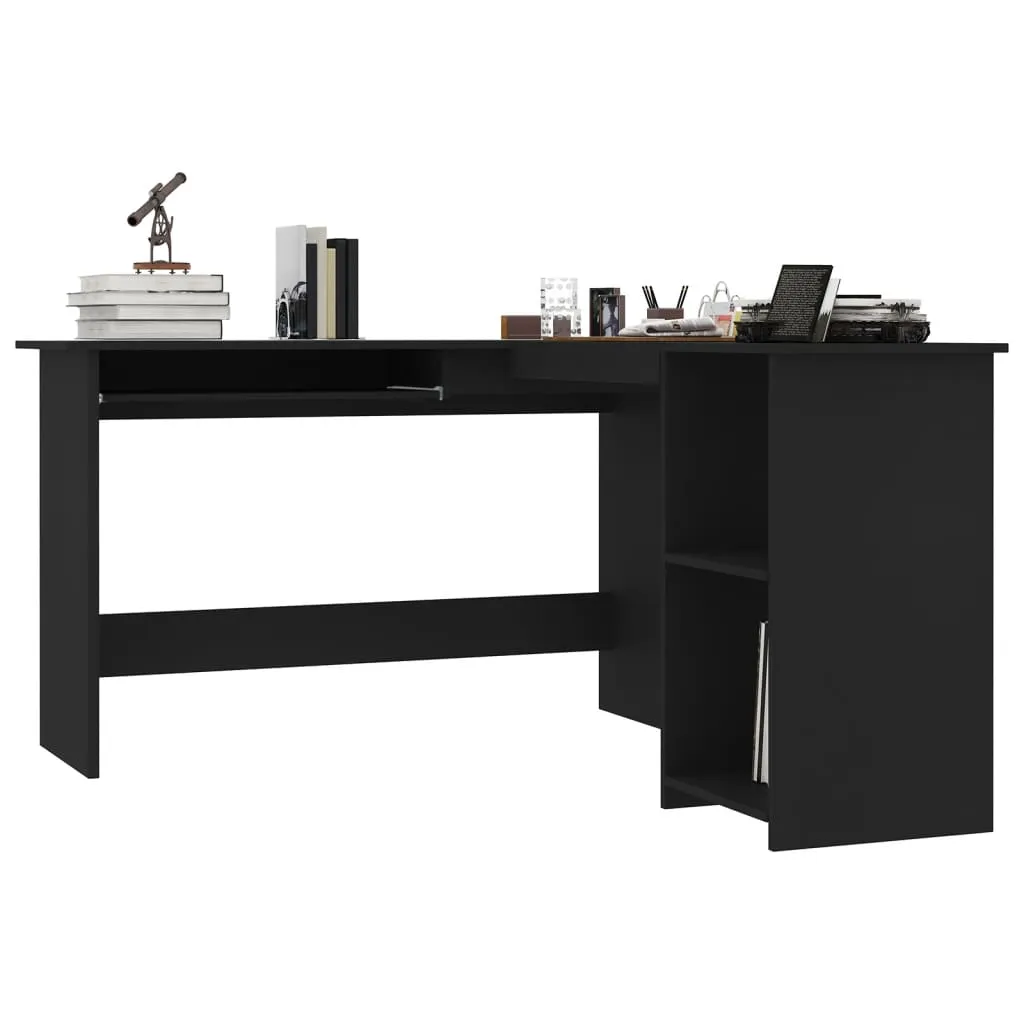 L-Shaped Corner Desk Black 120x140x75 cm Engineered Wood