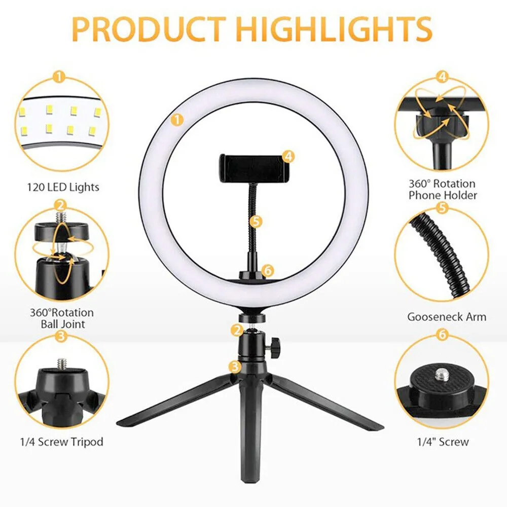 Large LED Ring Light with Stand