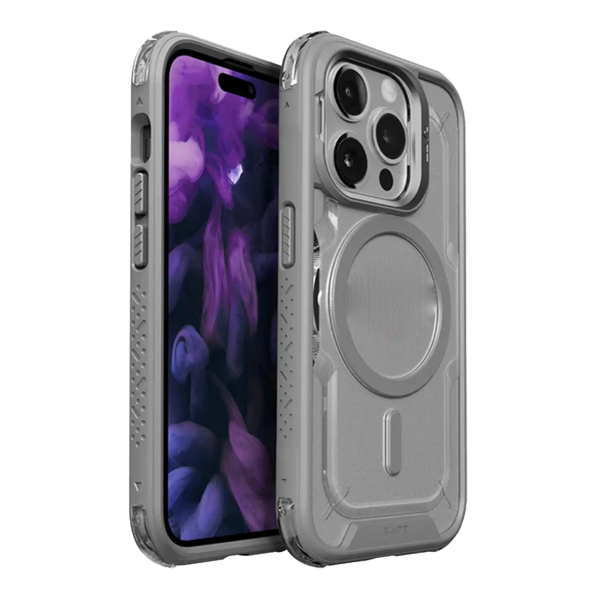 Laut Crystal Matter Case for iPhone 15 Series - Build-in Metal Ring Stand and MagSafe Compatible