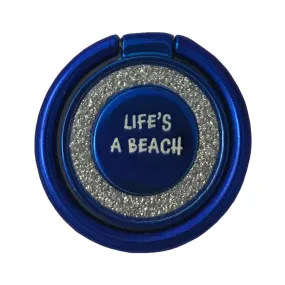 Life's A Beach Glittered Cell Phone Finger Ring Holder