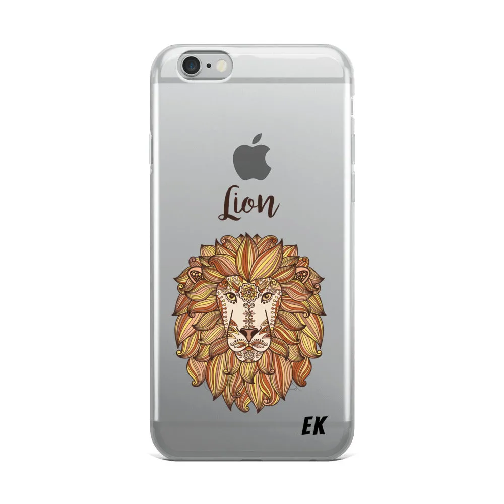 Lion Head With Ethnic Floral Pattern iPhone Case