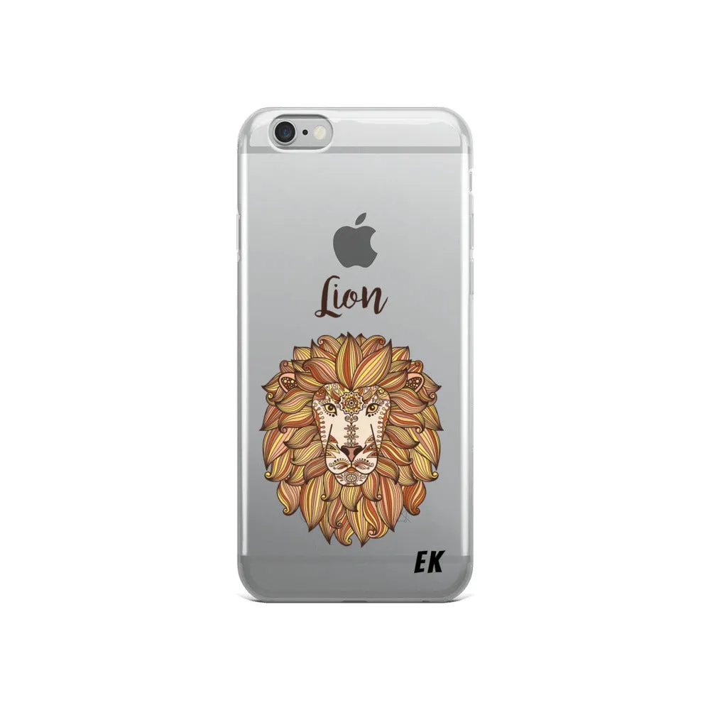 Lion Head With Ethnic Floral Pattern iPhone Case