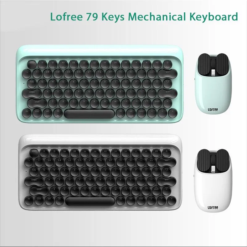 Lofree 79 Keys Mechanical Keyboard Wireless Bluetooth Backlit Keyboards Mouse Calculator Office Typewriter Set Accessories Gifts